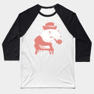 Pink Fancy Frog with Pipe Baseball T-Shirt